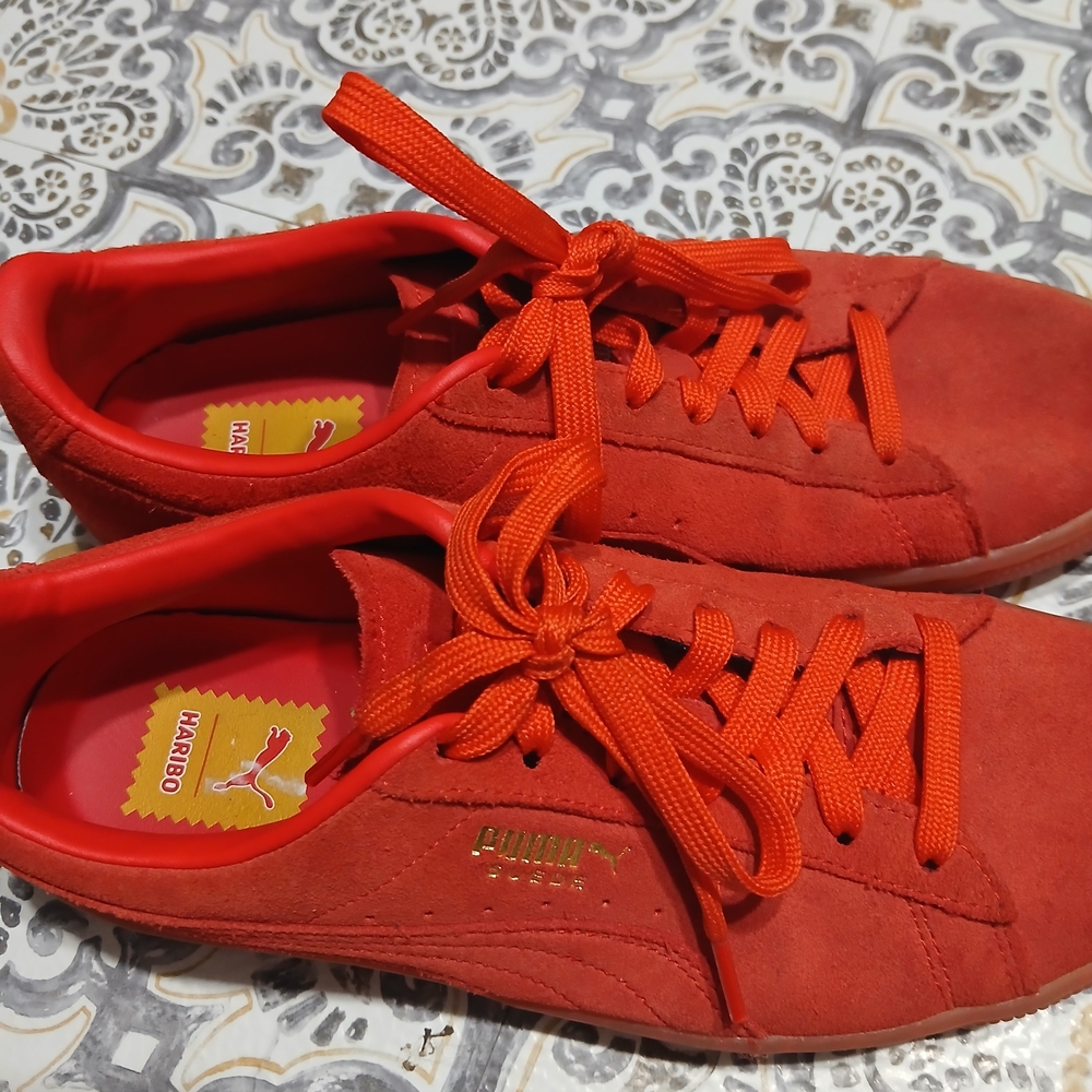 Puma Red Suede Sneakers